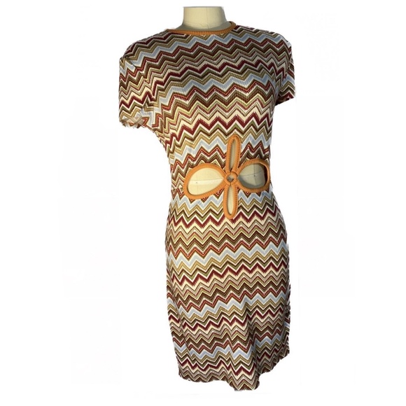 🐣  Chevron Open Midriff Dress ~ NWT - Picture 1 of 2